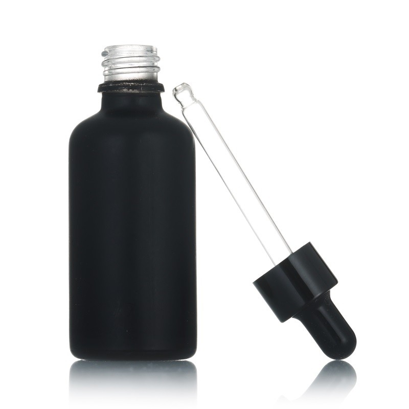 Frosted Black Glass Bottles Supplier - OEM 5ml-100ml Essential Oil Dropper Bottles