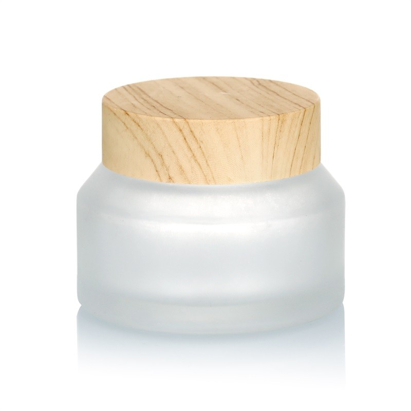 Slanted Glass Jar Manufacturer - 15g-50g Frosted Clear Face Cream Jar