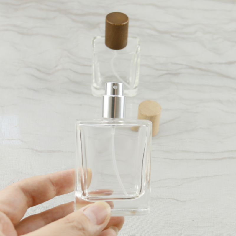 Glass Perfume Bottles Supplier - Custom 30ml-50ml Wood Cover Modern Bottle