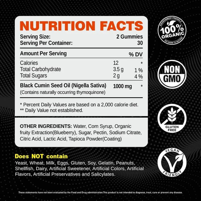 Black Cumin Seed Oil Gummies Manufacturer - Private Label Organic Supplement for Immune Support