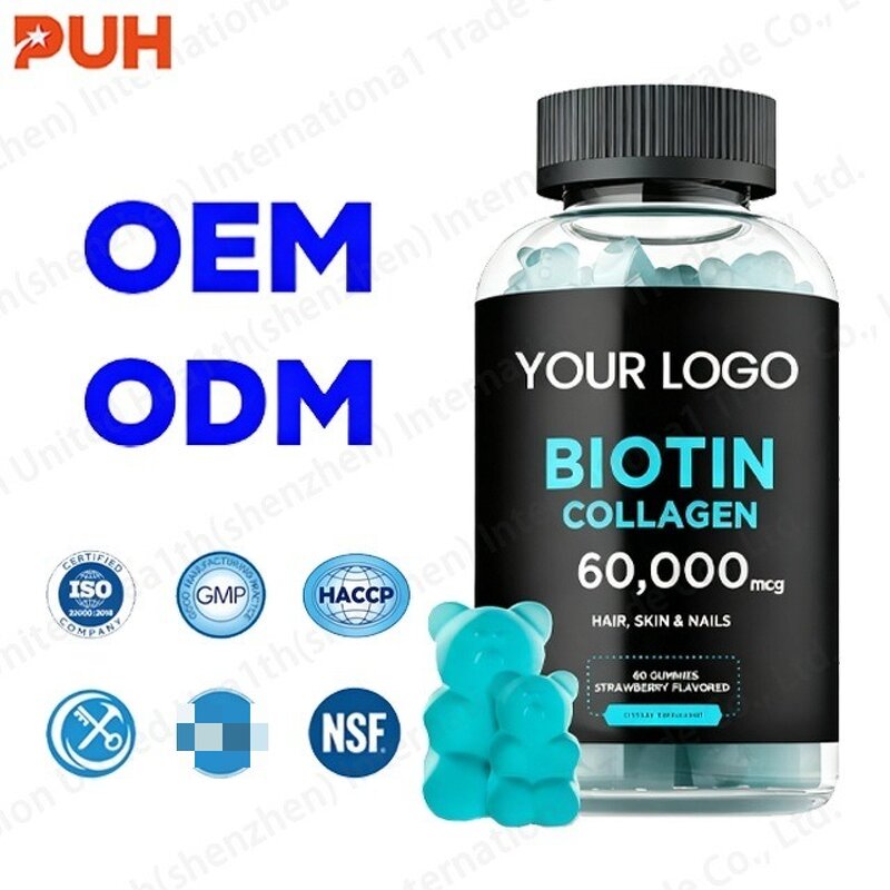 Biotin & Collagen Peptides Gummies Manufacturer - 50,000mcg Collagen for Hair, Skin & Nails Support