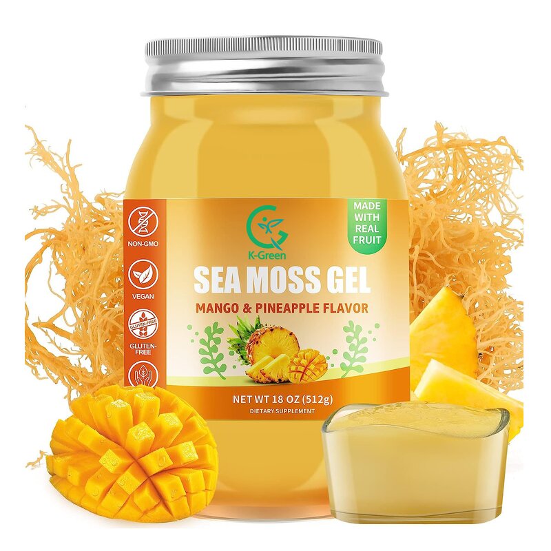 Irish Sea Moss Gel Manufacturer - OEM Organic Raw Vegan with Mango Pineapple Flavor, 102 Vitamins & Minerals