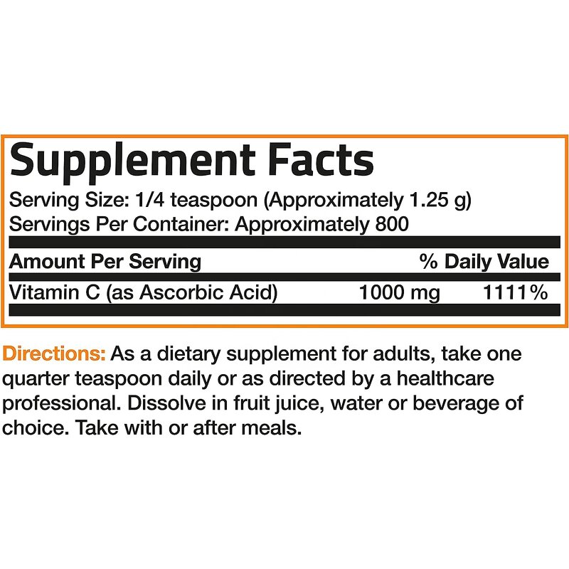 Vitamin C Powder Manufacturer - Pure Ascorbic Acid, Soluble Fine Crystals for Immune Support
