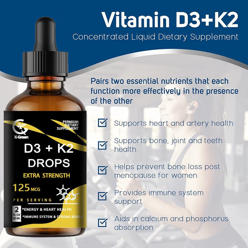 Vitamin D3 K2 Drops Manufacturer - MCT Oil Liquid for Faster Absorption & Immune Support, 60ml