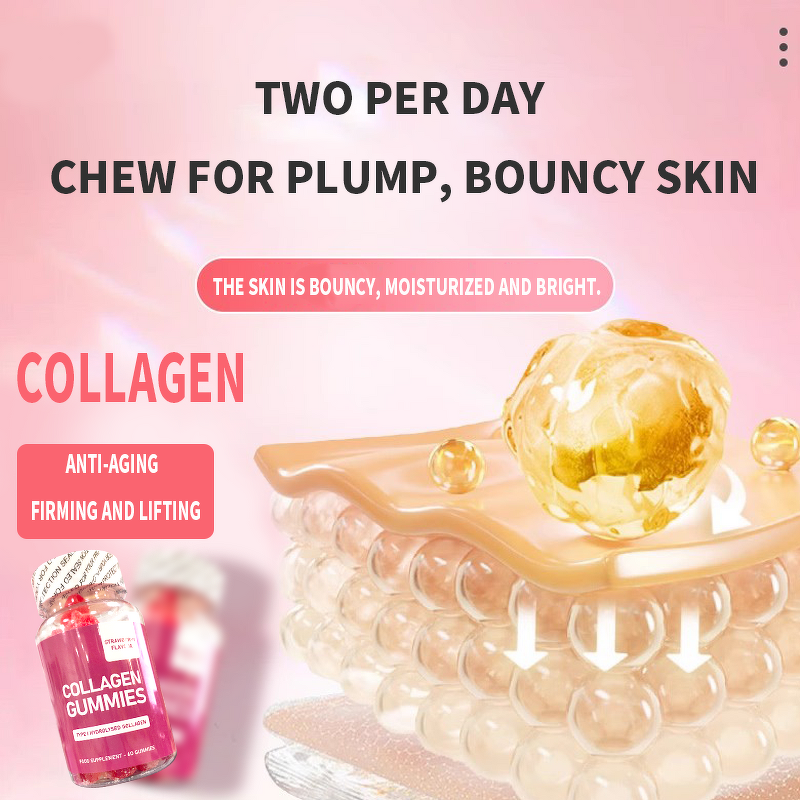 Collagen Gummy Candy Manufacturer - Private Label Strawberry Flavor with Glutathione for Women