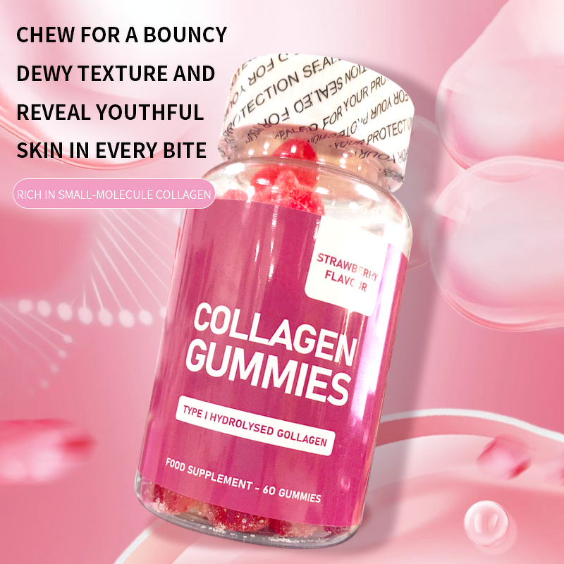Collagen Gummy Candy Manufacturer - Private Label Strawberry Flavor with Glutathione for Women