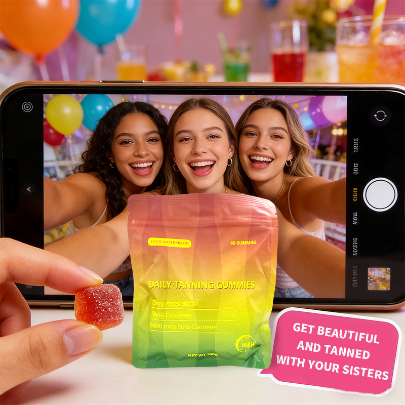 Private Label Tanning Gummies Manufacturer - Astaxanthin Beta-Carotene for Skin Tone