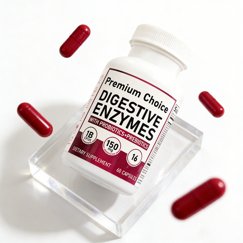 Private Label Digestive Enzymes Capsules - Multiple Enzymes & Probiotics for Adult Intestinal Health