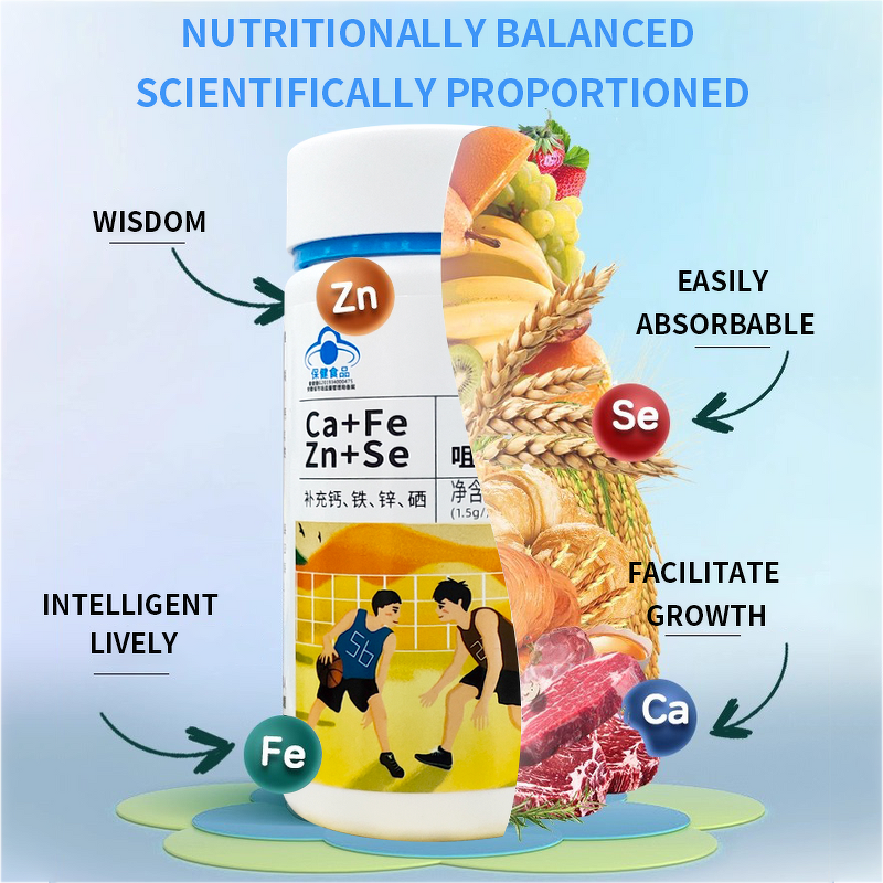 Calcium Iron Zinc Selenium Chewable Tablets Manufacturer - Adult Immune Support Mineral Supplement, 60 Count, GMP