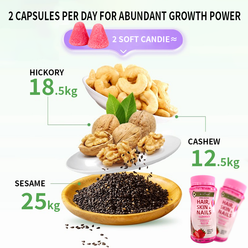 Biotin Gummies Manufacturer - Low-Sugar Hair & Nail Care for Adults, ISO Certified, OEM