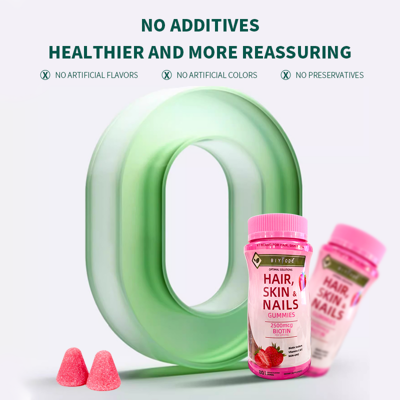 Biotin Gummies Manufacturer - Low-Sugar Hair & Nail Care for Adults, ISO Certified, OEM