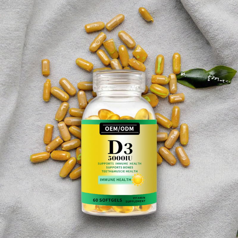 Coenzyme Q10 Vitamin D3 Softgel Capsules Manufacturer - Customized 1000IU Immunity & Heart Health Supplement, 60 Capsules/Bottle