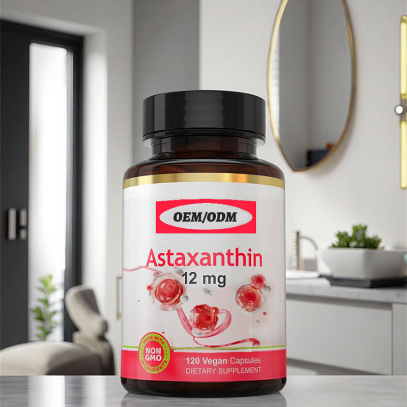 Astaxanthin Capsules Manufacturer - Private Label 90 Capsules Natural Antioxidant Dietary Fiber Supplement