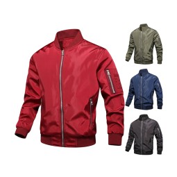 Windbreaker Factory - Custom Label Spring Thin Baseball Pilot Varsity Bomber Jacket