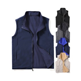 Sleeveless Jackets Supplier - Custom Logo Reversible Polar Fleece Outdoor Sports Waistcoat