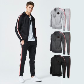 Sportswear Supplier - Custom Tracksuits for Men Polyester Hoodie Jacket Jogger Pants Set