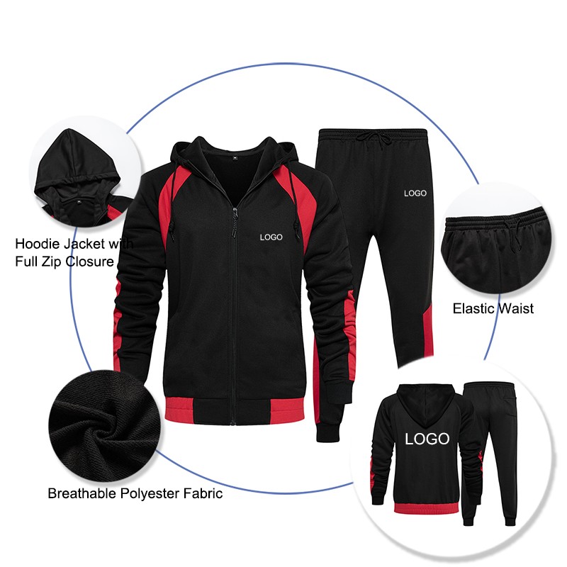 Jogger Suit Manufacturer - Bulk Wholesale Custom Brand Men's Leisure 2 Pieces Sports Suit
