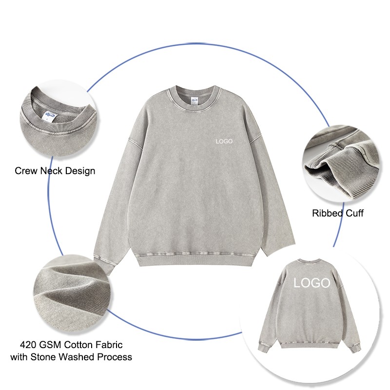 Batik Sweatshirts Factory - 420G Heavyweight Fashion Batik Pullover Crewneck French Terry