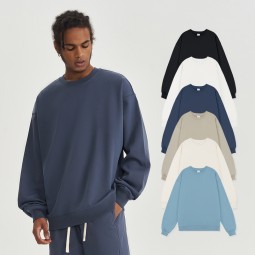 French Terry Sweatshirts Factory - 450G Heavyweight Poly Cotton Oversized Crewneck Custom