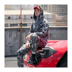 Camouflage Sets Manufacturer - Men Two Piece Camouflaged Hoodie Sports Suit Zipper Closure