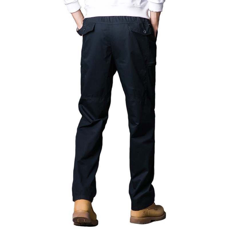 Cargo Pants Supplier - Men's Big Size Zipper Side Pockets Everyday Casual Cotton Trousers
