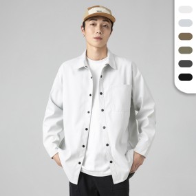 Waterproof Shirts Supplier - Men's Light Color Spring Turn-down Collar Mesh Lined Street