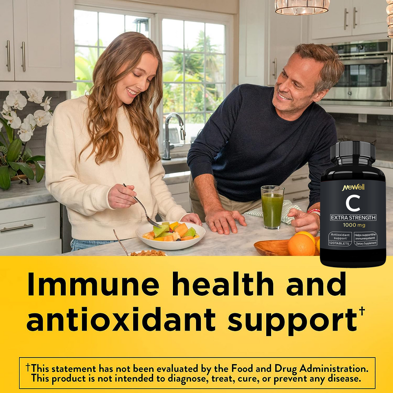Vitamin C Dietary Supplement Manufacturer - 1000mg Extra Strength for Immune Support, 120 Tablets
