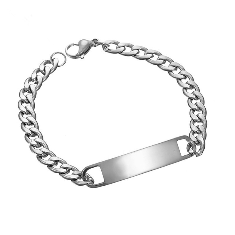 Cuban Link Bracelet Supplier - Custom Laser Name Stainless Steel Bracelet