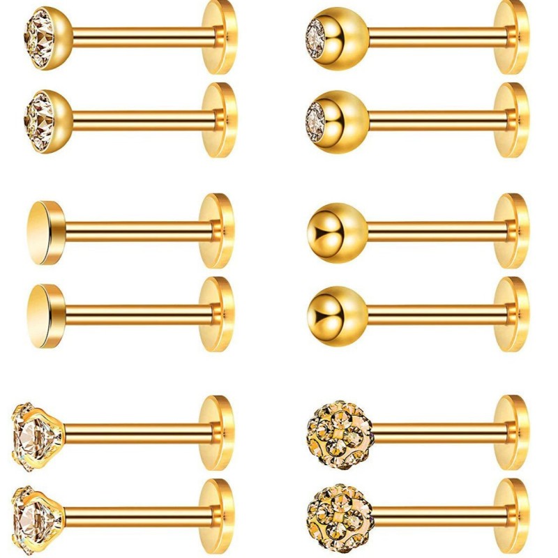 Piercing Jewelry Set Supplier - 316L Stainless Steel Ear Lips Tongue Set