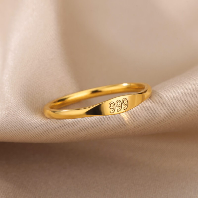 Angel Numbers Ring Factory - Stainless Steel Gold Plated Minimalist Ring