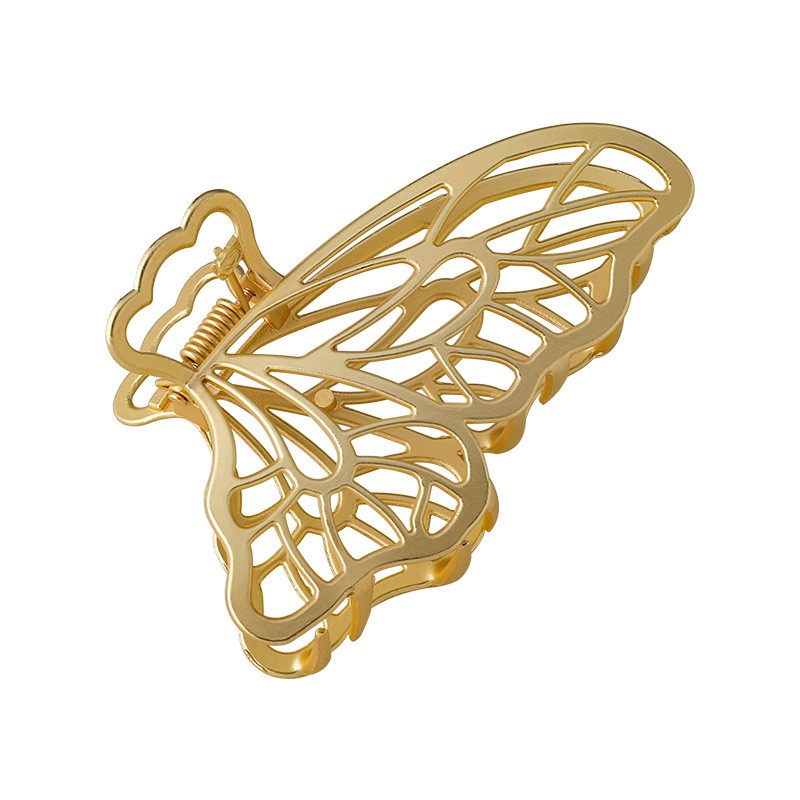 butterfly Hair Clip Supplier - Metal Matte Gold Hair Claw Clip