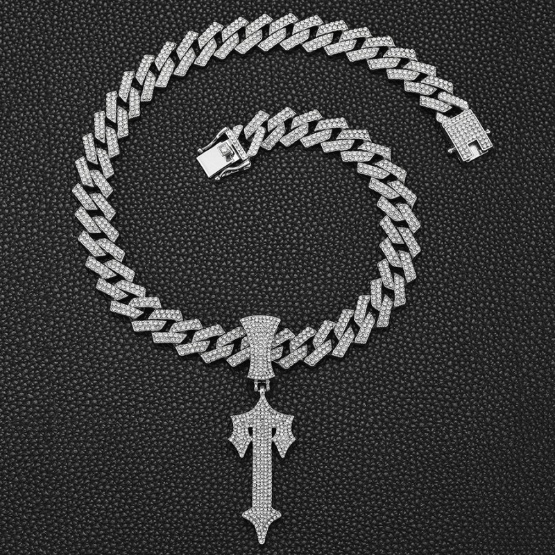 Sword Cross Pendant Manufacturer - Alloy Hip-hop Cuban Chain Necklace