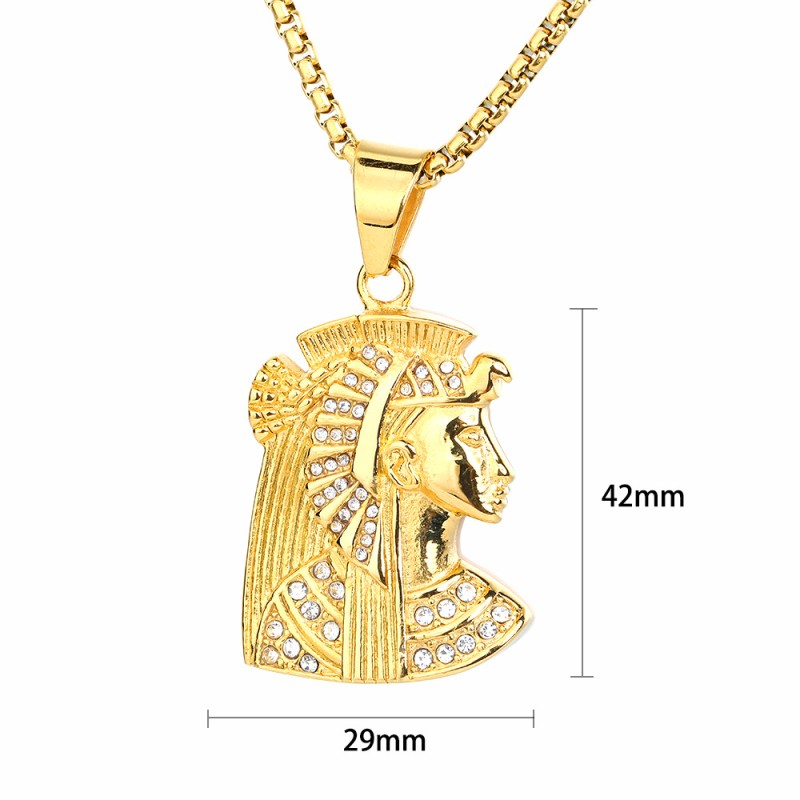 Egyptian Pendant Supplier - Stainless Steel Pharaoh Diamond Pendant