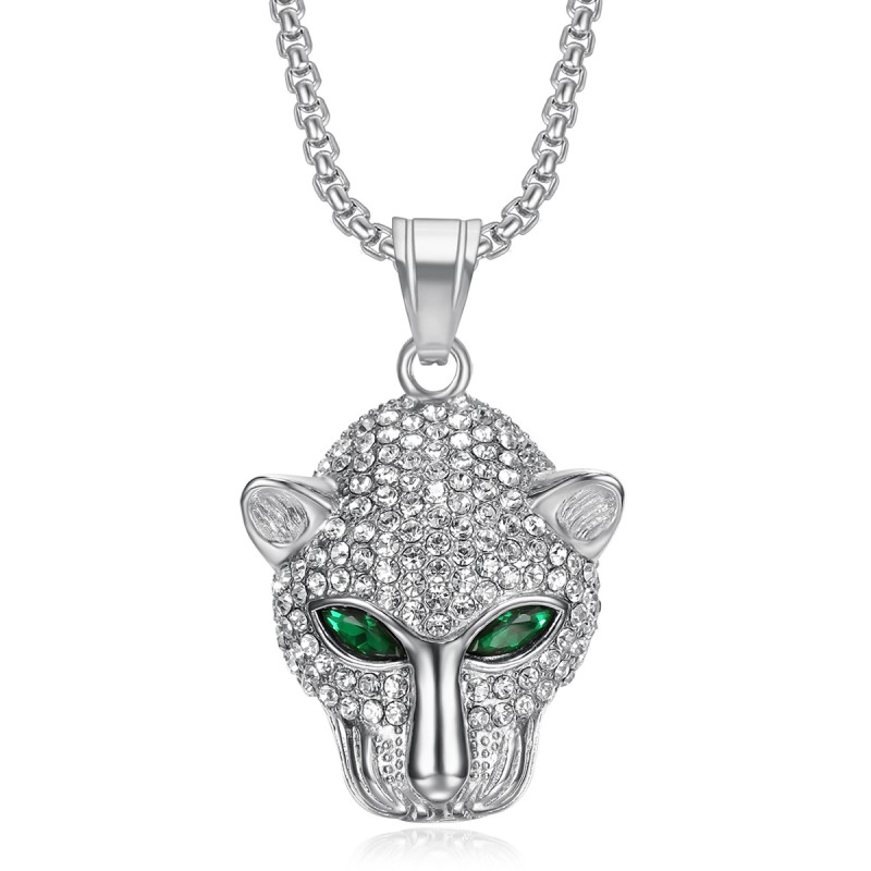 Leopard Pendant Supplier - Stainless Steel Animal Color Eye Pendant