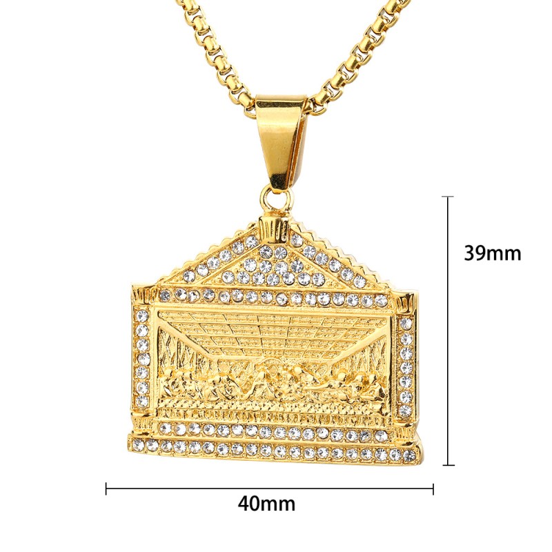 Jesus Pendant Factory - Gold Plated Last Supper Stainless Steel Pendant