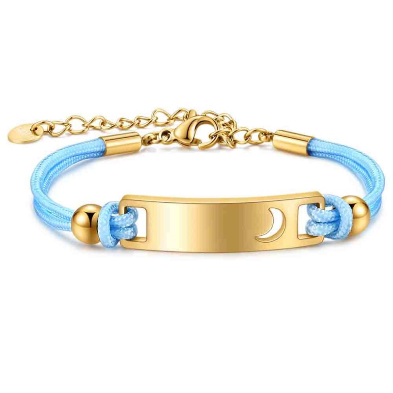 Name Bracelet Supplier - Custom Color Weave Rope Stainless Steel Bracelet