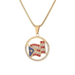 Puerto Rico Pendant Supplier - Stainless Steel Flag Hip Hop Pendant
