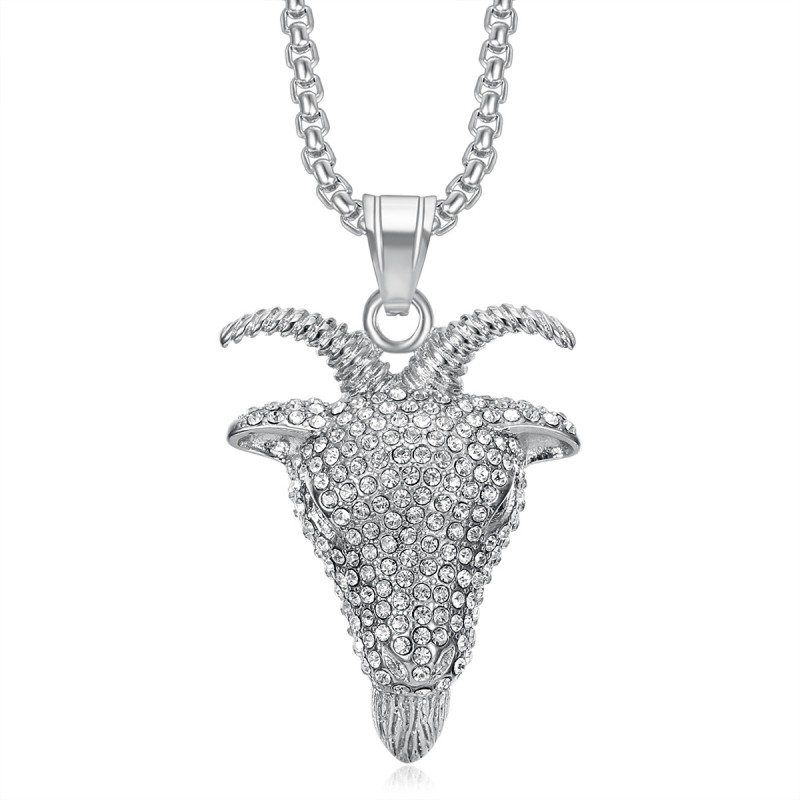 Goat Pendant Manufacturer - Titanium Steel Full Diamond Hip Hop Pendant