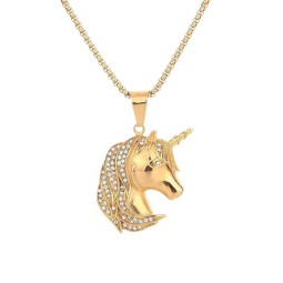 Unicorn Pendant Supplier - Personalized Diamond God Stainless Steel Pendant