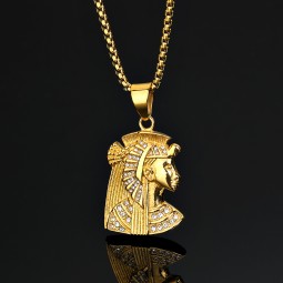 Egyptian Pendant Supplier - Stainless Steel Pharaoh Diamond Pendant