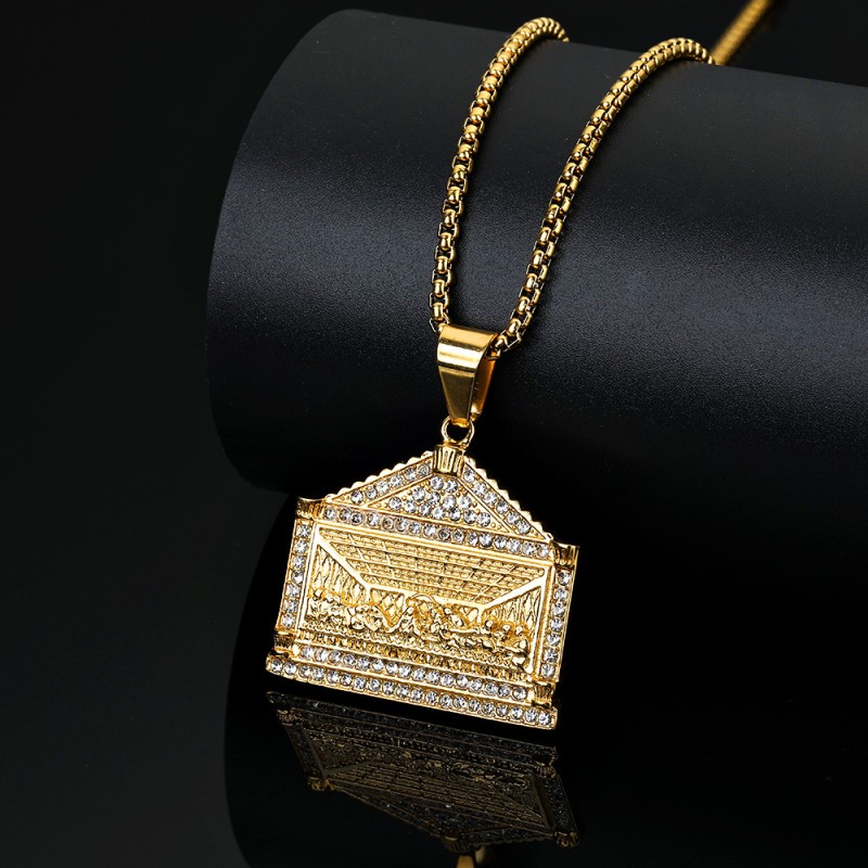 Jesus Pendant Factory - Gold Plated Last Supper Stainless Steel Pendant