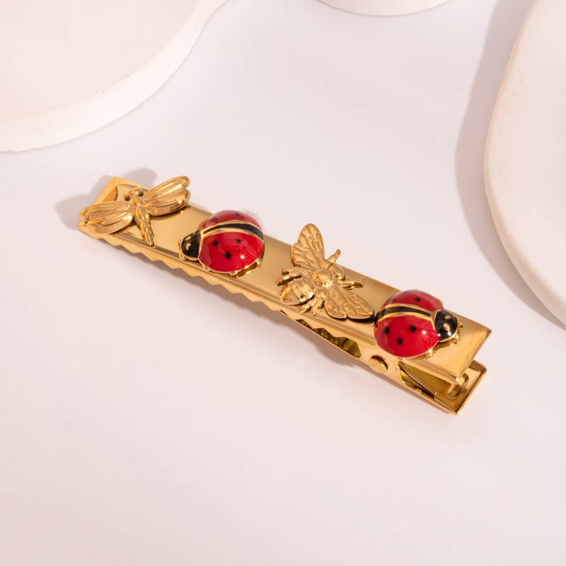 Insect Hairpin Supplier - Stainless Steel Gold Dragonflies Hairpin