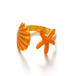 Starfish Ring Supplier - Gold Plated Colorful Open Ring