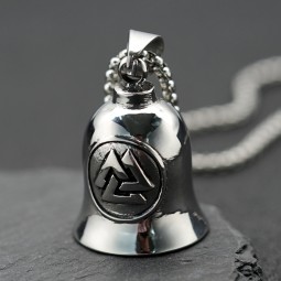 Motorcycle Pendant Factory - Viking Triangle Bell Stainless Steel Necklace