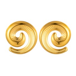 Geometric Earrings Manufacturer - 18k Gold Spiral Stainless Steel Earrings