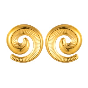 Geometric Earrings Manufacturer - 18k Gold Spiral Stainless Steel Earrings