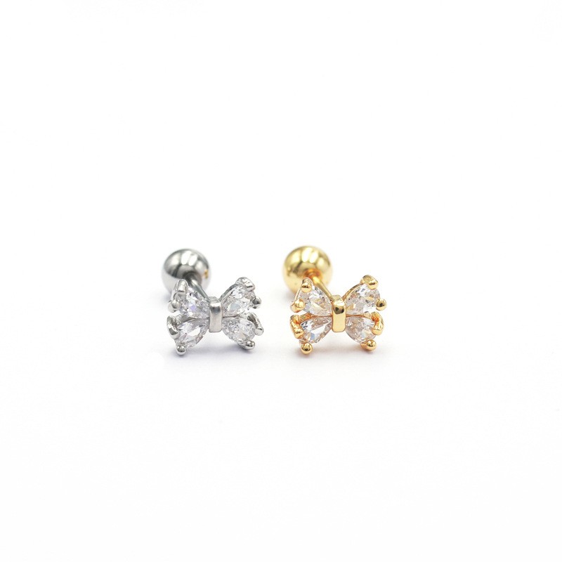 Bow Ear Piercing Manufacturer - 316L Stainless Steel Colorful Zircon