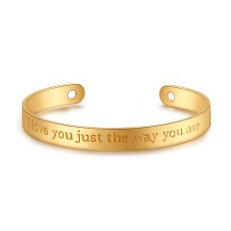 Copper Bangle Factory - Gold Plating Carve Love Letter Bracelet