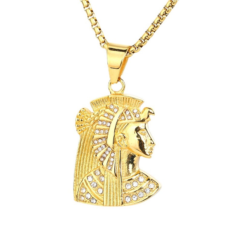 Egyptian Pendant Supplier - Stainless Steel Pharaoh Diamond Pendant