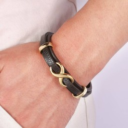 Leather Bracelet Manufacturer - Retro Punk Stainless Steel Bangle